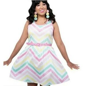 New Stitch Shoppe by Loungefly X Barbie Chevron Dress Womens XL w/Malibu Pin